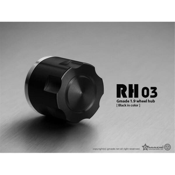 Gmade 1.9 RH03 Wheel Hubs Spare Parts, Black, 4PK GMA70134